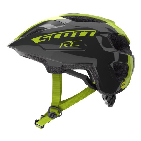 Kask rowerowy dziecięcy SCOTT Spunto RC Helmet (black/radium yellow, M/50-56)