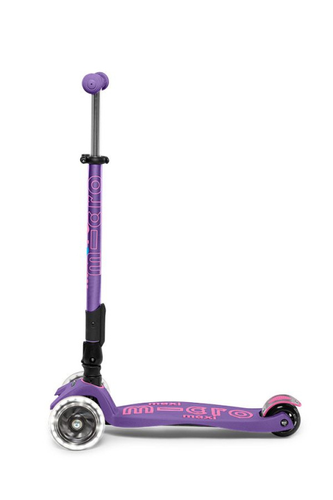 Hulajnoga dziecięca Maxi MICRO Deluxe świecące koła LED składana fioletowa