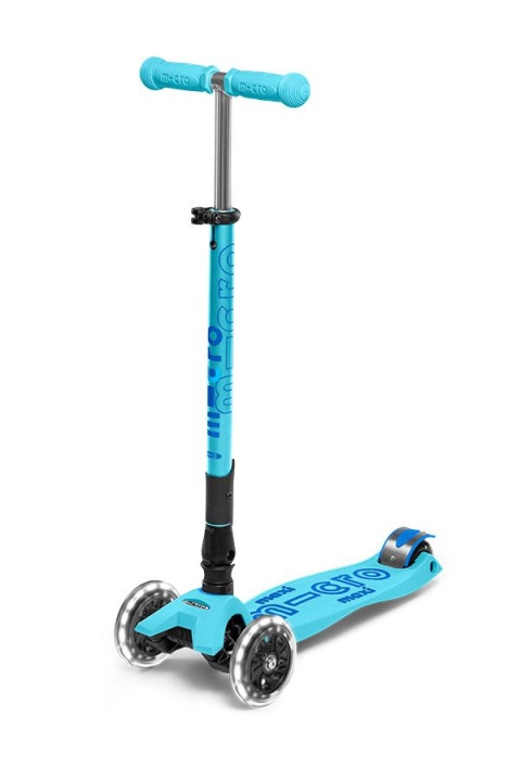 Hulajnoga dziecięca Maxi MICRO Deluxe świecące koła LED składana jasnoniebieska