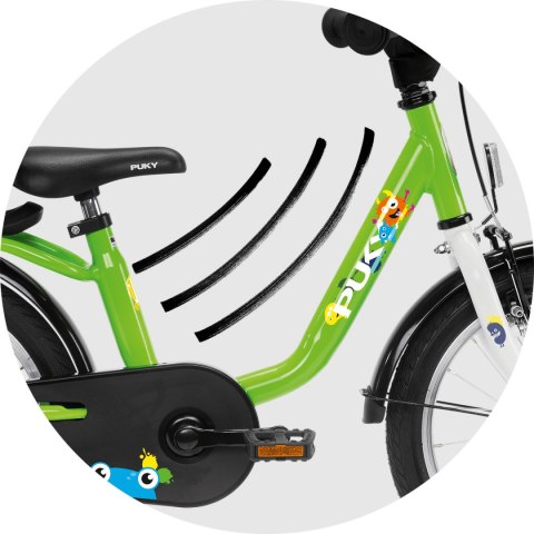 ROWER DZIECIĘCY PUKY Steel 16 KIWI/BIAŁY 4116