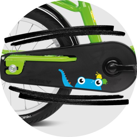 ROWER DZIECIĘCY PUKY Steel 16 KIWI/BIAŁY 4116