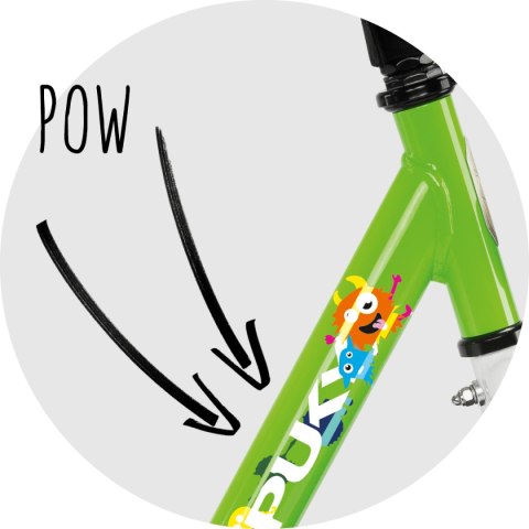 ROWER DZIECIĘCY PUKY Steel 16 KIWI/BIAŁY 4116