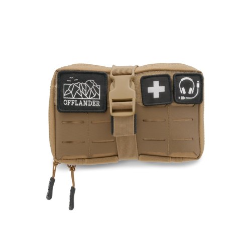 OFFLANDER SASZETKA TAKTYCZNA MOLLE Z RZEPEM NA POWERBANK I KABLE KHAKI