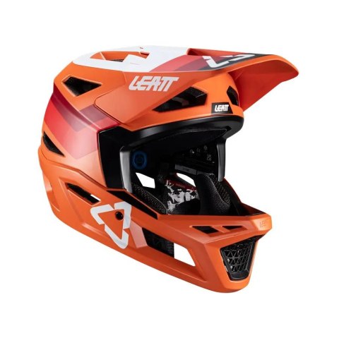 LEATT NOWOŚĆ KASK ROWEROWY MTB GRAVITY 4.0 V24 HELMET FLAME KOLOR POMARAŃCZOWY/BORDOWY/BIAŁY ROZMIAR S (55-56 cm)