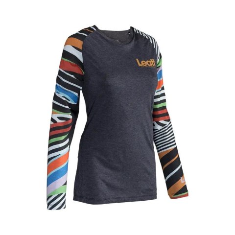 LEATT NOWOŚĆ KOSZULKA ROWEROWA (DAMSKA) MTB ALLMTN 3.0 JERSEY WOMEN STRIPES KOLOR SZARY/MULTICOLOR ROZMIAR L