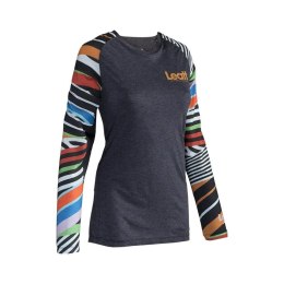 LEATT NOWOŚĆ KOSZULKA ROWEROWA (DAMSKA) MTB ALLMTN 3.0 JERSEY WOMEN STRIPES KOLOR SZARY/MULTICOLOR ROZMIAR XS