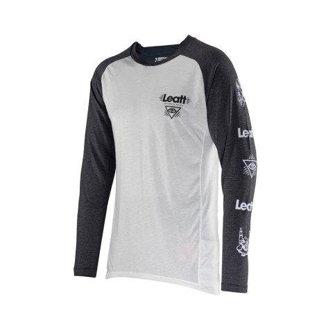 LEATT NOWOŚĆ KOSZULKA ROWEROWA MTB GRAVITY 2.0 JERSEY WHITE KOLOR BIAŁY/GRAFITOWY ROZMIAR XXL