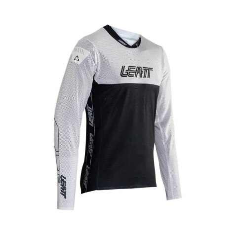 LEATT NOWOŚĆ KOSZULKA ROWEROWA MTB GRAVITY 4.0 JERSEY WHITE KOLOR BIAŁY/CZARNY ROZMIAR L