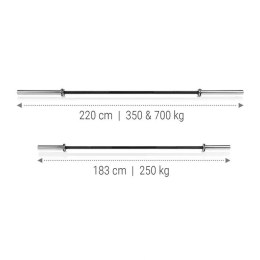 Gryf olimpijski HAMMER 220cm/50mm do 700 kg