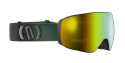 GOGLE NEON ARCTIC BLACK/ARMY GREEN Z PODWÓJNĄ WYMIENNĄ MAGNETYCZNĄ SZYBĄ-- LUSTRZNĄ GOLD D3 I BURSZTYNOWĄ S1