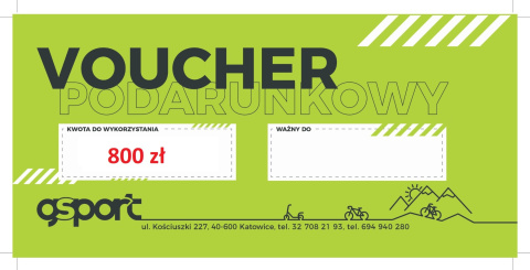 BON VOUCHER VOUCHER PODARUNKOWY GSPORT 800 ZŁ