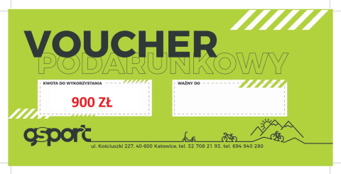 BON VOUCHER VOUCHER PODARUNKOWY GSPORT 900 ZŁ