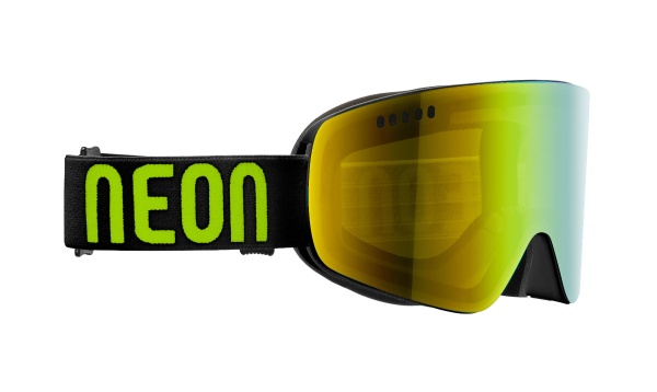 Gogle narciarskie NEON Vertical I Black Yellow, Szyba: Gold