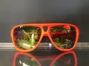 NEON Okulary przeciwsłoneczne Board pomarańczowe szkła złote