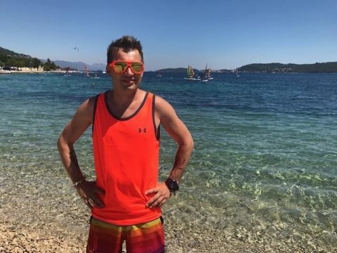 NEON Okulary przeciwsłoneczne Board pomarańczowe szkła złote