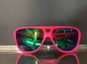 NEON Okulary przeciwsłoneczne Board różowe, szkła zielone