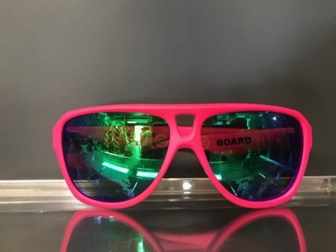NEON Okulary przeciwsłoneczne Board różowe, szkła zielone