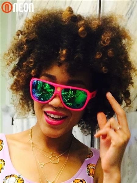 NEON Okulary przeciwsłoneczne Board różowe, szkła zielone