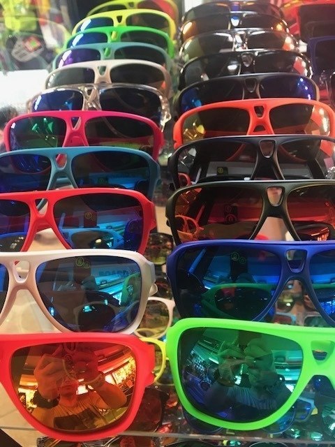 NEON Okulary przeciwsłoneczne Board zielone, szkła zielone