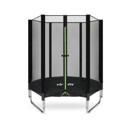 VIRTUFIT TRAMPOLINA DLA DZIECI Z SIATKĄ BEZPIECZEŃSTWA - CZARNA - 140 CM
