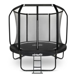 VIRTUFIT TRAMPOLINA PREMIUM Z SIATKĄ BEZPIECZEŃSTWA - CZARNA - 251 CM