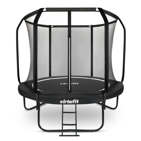 VIRTUFIT TRAMPOLINA PREMIUM Z SIATKĄ BEZPIECZEŃSTWA - CZARNA - 251 CM