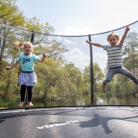 VIRTUFIT TRAMPOLINA PREMIUM Z SIATKĄ BEZPIECZEŃSTWA - CZARNA - 366 CM