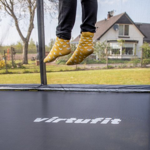 VIRTUFIT TRAMPOLINA PREMIUM Z SIATKĄ BEZPIECZEŃSTWA - CZARNA - 366 CM