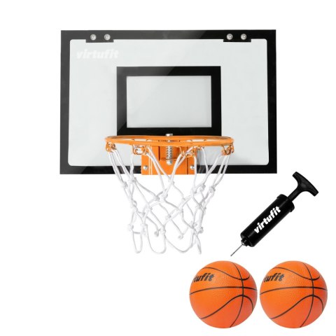 VIRTUFIT TABLICA DO KOSZYKÓWKI PRO MINI Z 2 PIŁKAMI I POMPKĄ - CZARNA