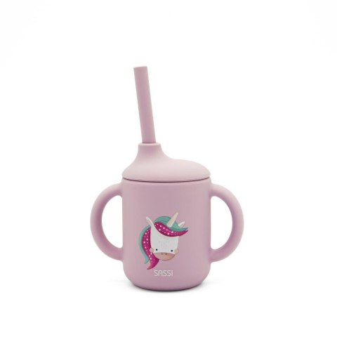 Kubek silikonowy z rurką Jednorożec SASSI