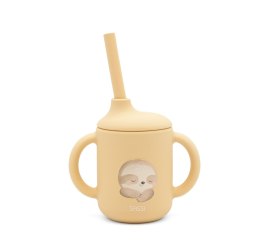 Kubek silikonowy z rurką dla dzieci Leniwiec SASSI