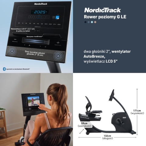 NORDICTRACK ROWER PROGRAMOWANY POZIOMY G LE