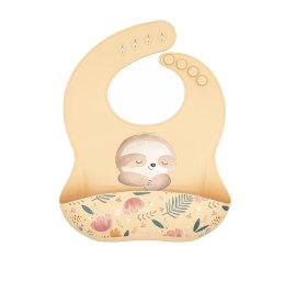 Śliniak silikonowy z kieszonką Leniwiec SASSI