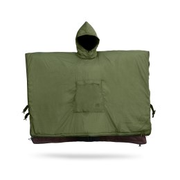 OFFLANDER PONCZO KEMPINGOWE OCIEPLANE WODOODPORNE ZIELONO-BRĄZOWE