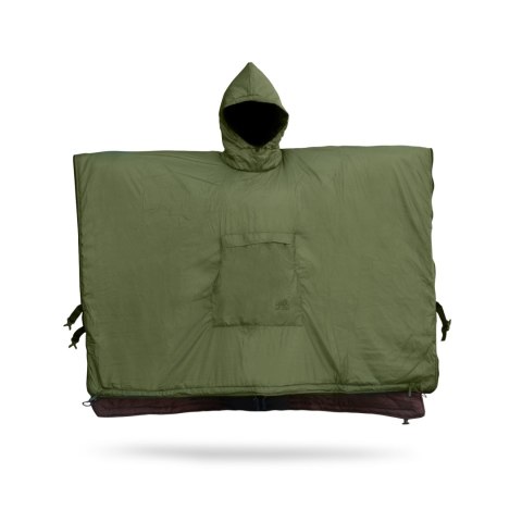 OFFLANDER PONCZO KEMPINGOWE OCIEPLANE WODOODPORNE ZIELONO-BRĄZOWE