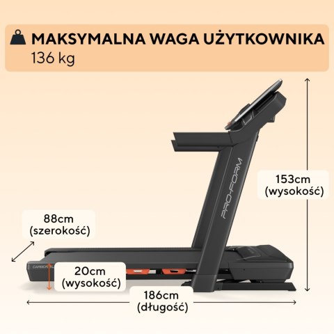 Bieżnia ProForm Carbon TLX – składana bieżnia do domu