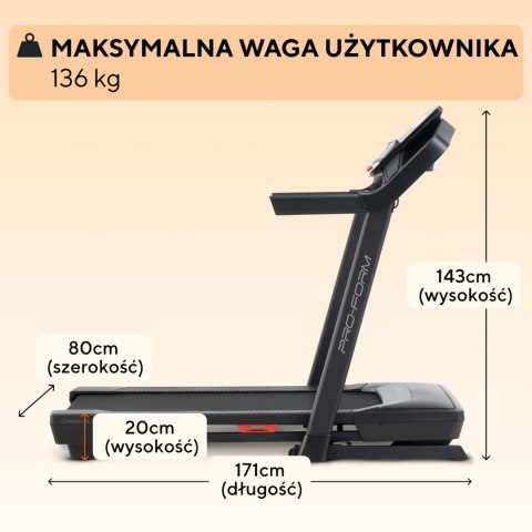 Bieżnia ProForm Carbon TL – domowa, elektryczna, składana