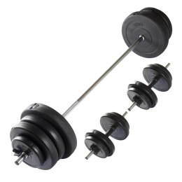 VIRTUFIT REGULOWANY ZESTAW SZTANGI - ZESTAW HANTLI - 60.5 KG - CZARNY