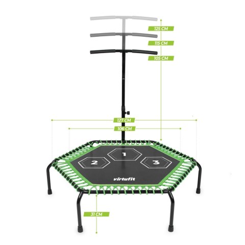 VIRTUFIT TRAMPOLINA FITNESS PRO Z UCHWYTEM 127 CM