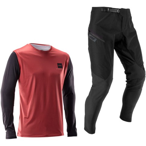 Komplet rowerowy (koszulka+spodnie) dziecięce LEATT Ride Kit MTB Gravity 1.0 Junior (czerwony, XL)