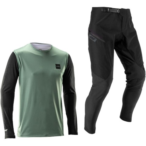 Komplet rowerowy (koszulka+spodnie) dziecięce LEATT Ride Kit MTB Gravity 1.0 Junior (zielony, L)