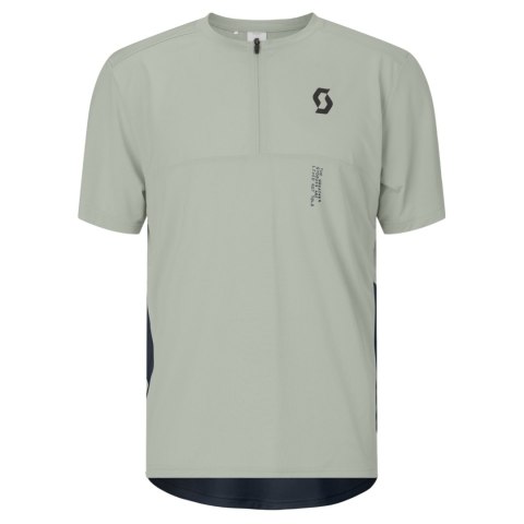 Koszulka SCOTT Tee M`s Vertic Zip SS (spray grey/dark blue, L)
