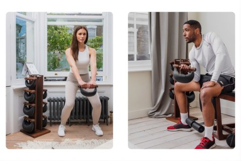 Hantle NOHRD SwingBell 2-8 Kg ze stojakiem Tower Shadow Buk Skóra