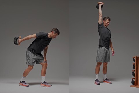 Hantle NOHRD SwingBell 2-8 Kg ze stojakiem Tower Shadow Buk Skóra