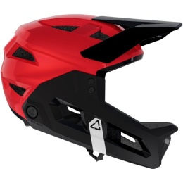 LEATT KASK ROWEROWY MTB ENDURO 2.0 JUNIOR V26 (WYPINANA SZCZĘKA) HELMET TITANIUM KOLOR CZERWONY/CZARNY ROZMIAR XS