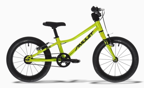 Rower dziecięcy AMULET Youngster Belt Yellow-Pearl Black, rozmiar 16"