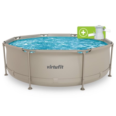 VIRTUFIT OKRĄGŁY BASEN 244 CM Z POMPĄ FILTRUJĄCĄ BEŻOWY
