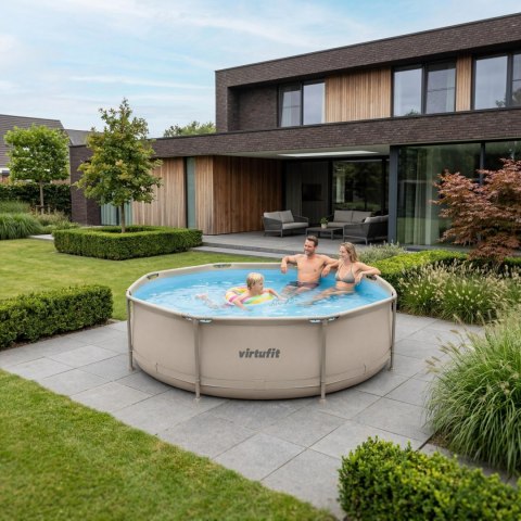 VIRTUFIT OKRĄGŁY BASEN 244 CM Z POMPĄ FILTRUJĄCĄ BEŻOWY