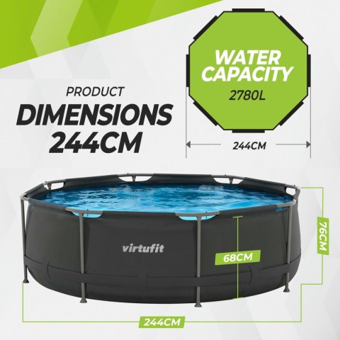 VIRTUFIT OKRĄGŁY BASEN - 244 CM - Z POMPĄ FILTRUJĄCĄ