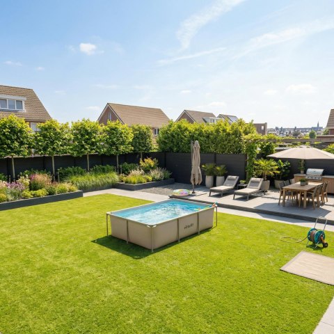 VIRTUFIT PROSTOKĄTNY BASEN 260 x 180 CM Z POMPĄ FILTRUJĄCĄ BEŻOWY